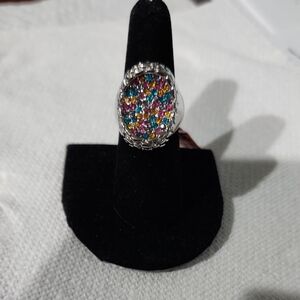 Multicolor Silver Women's Ring